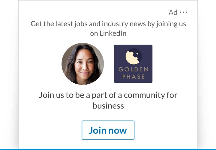 Screenshot of a Dynamic Ads with CTA: Join now