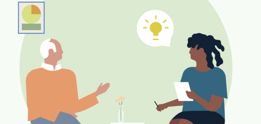 illustration of two people in conversation 