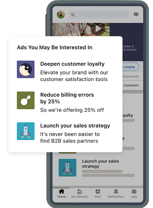 example of Text Ads UI on a mobile device