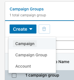 Screenshot of Campaign Manager, "create campaign" section