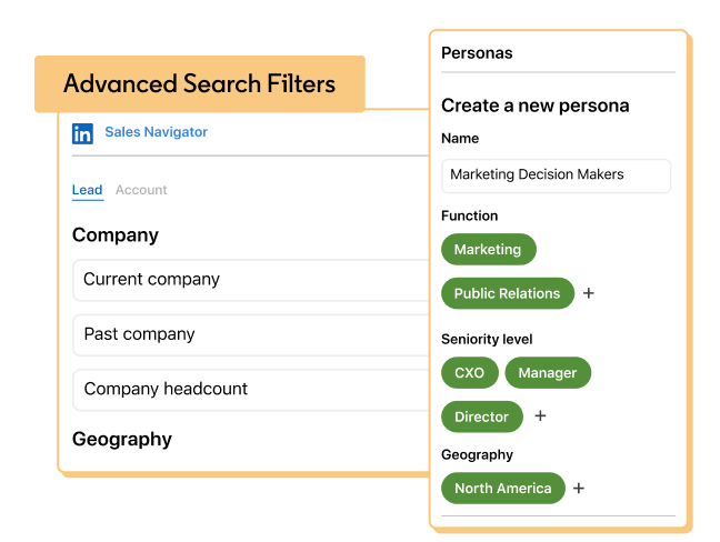 Product UI image representing finding the right people