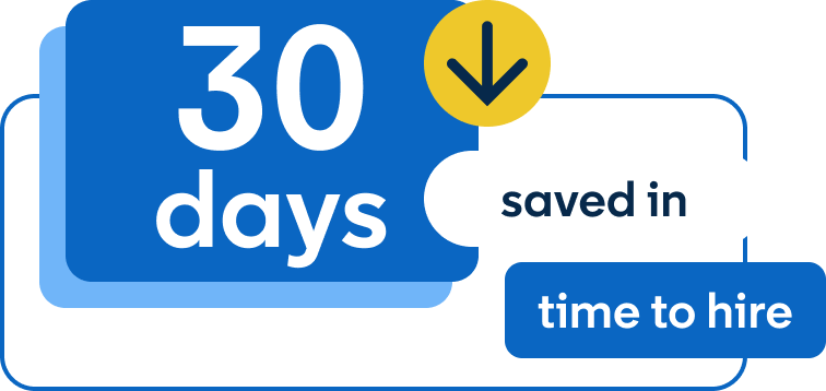 30 days saved in time to hire