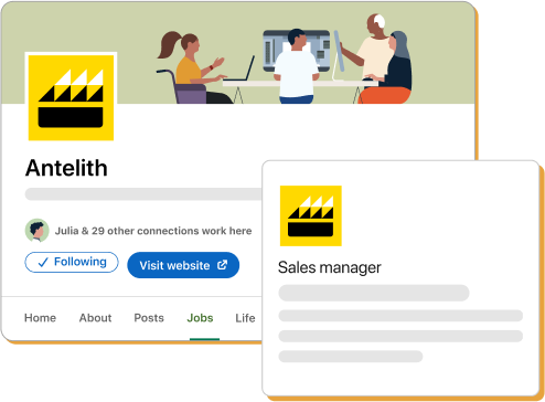 Illustration of a LinkedIn career page.