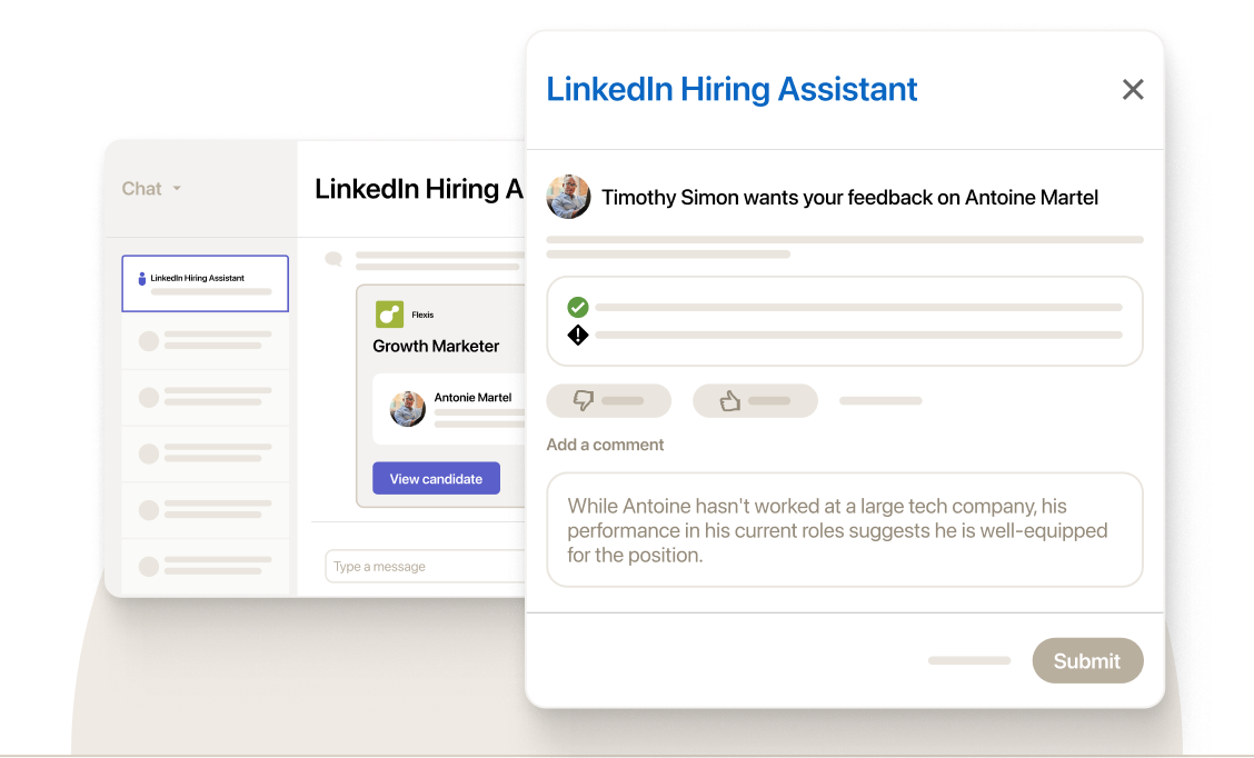 UI illustration representing hiring collaborations